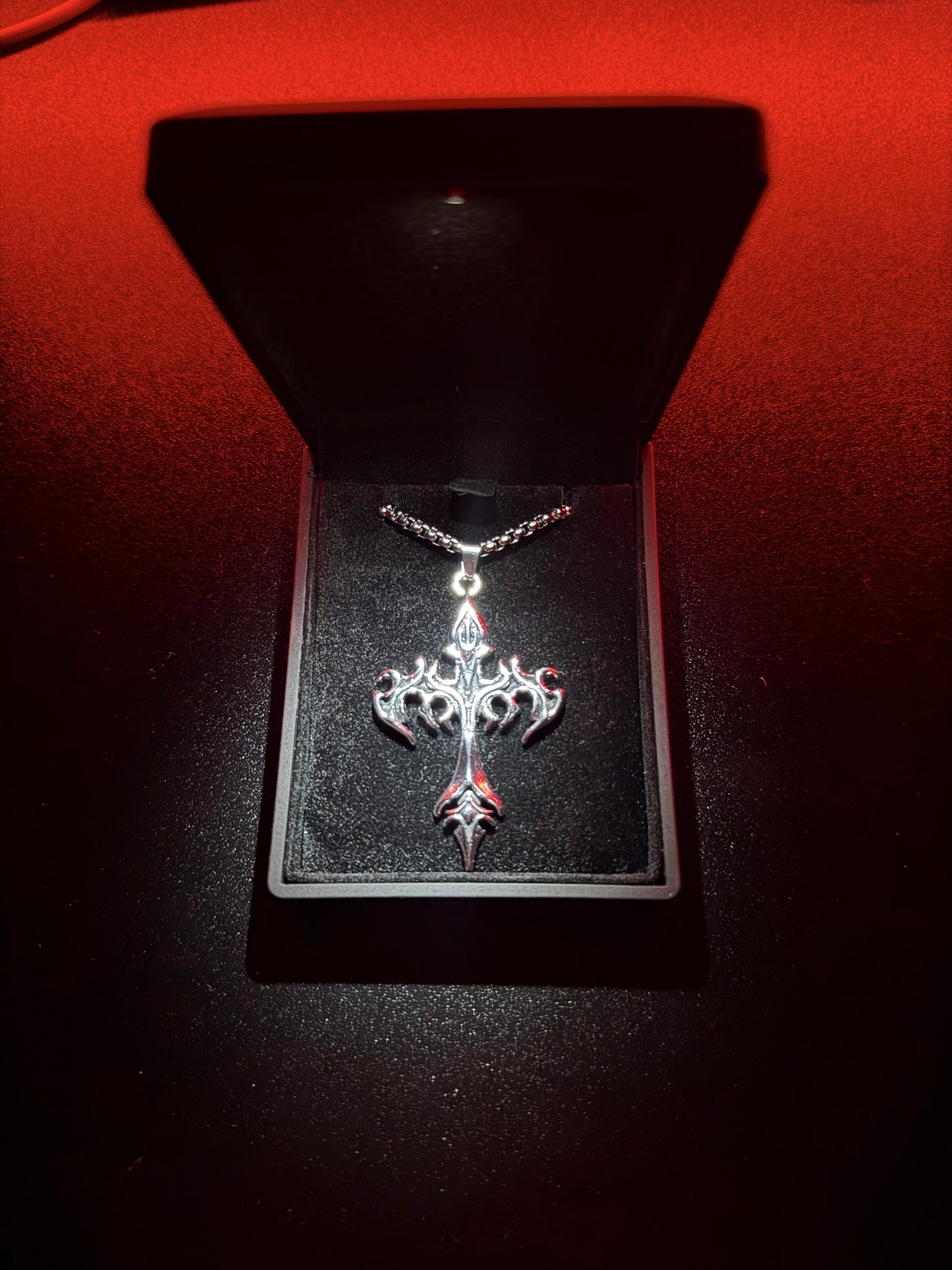 Flame Cross Necklace Pendant