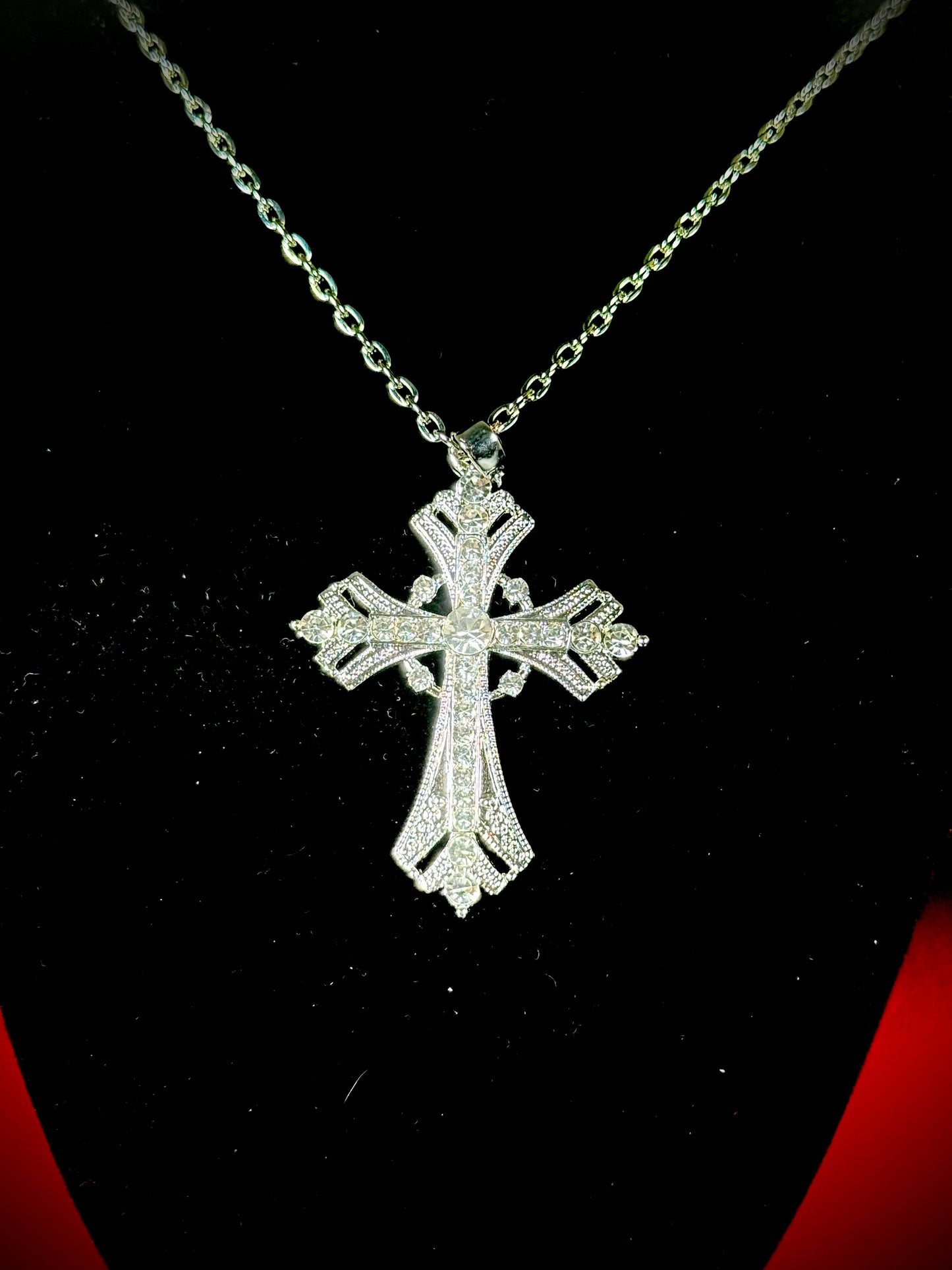 Rhinestone Cross Necklace