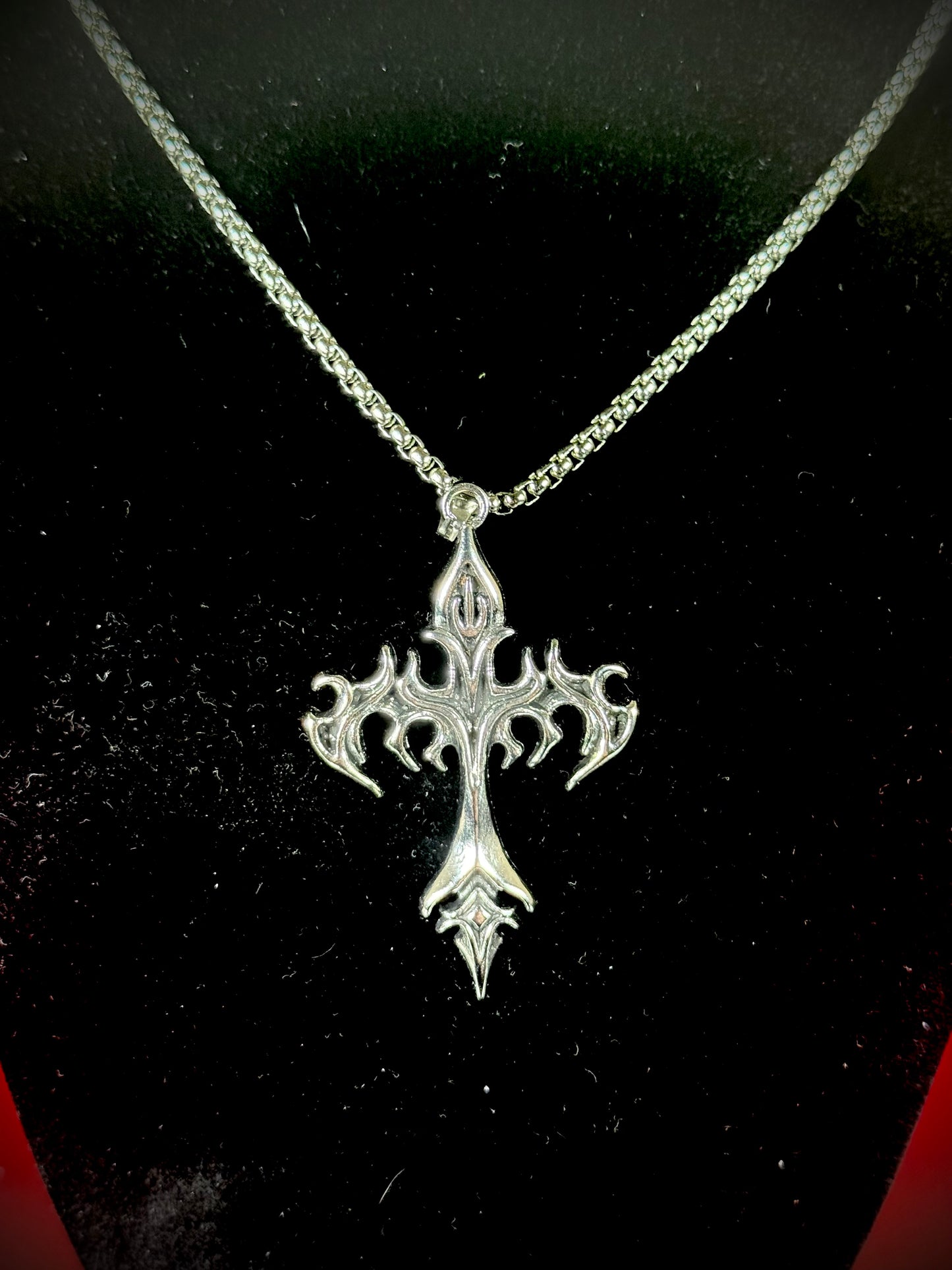 Flame Cross Necklace Pendant